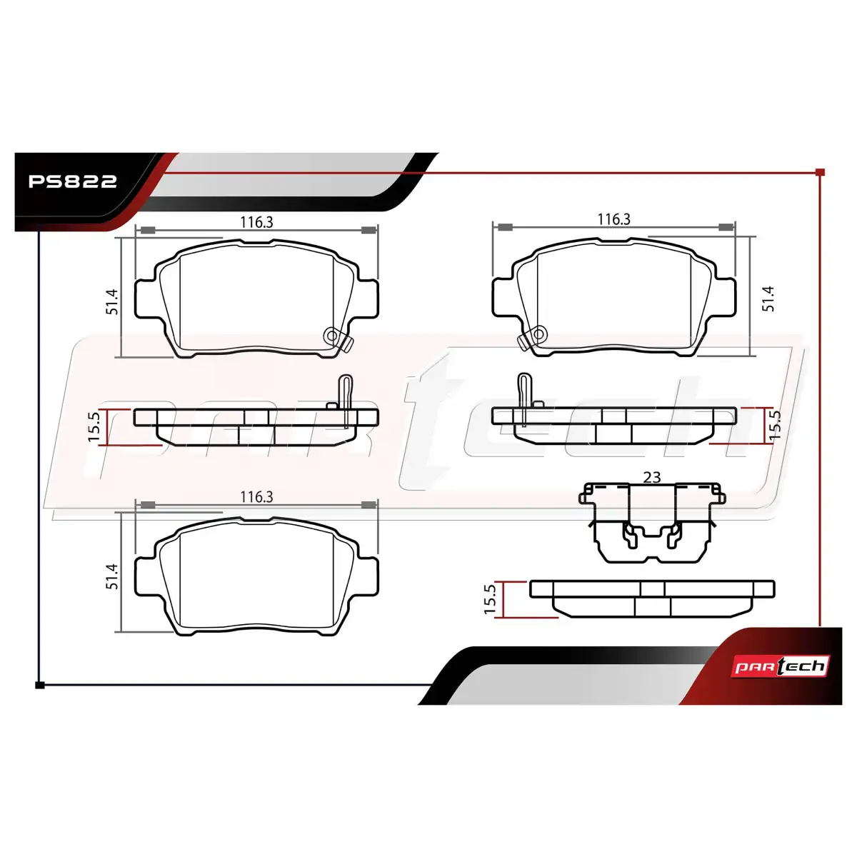 Pastillas de Frenos PS822 · SPR Automotive Centroamérica/Caribe