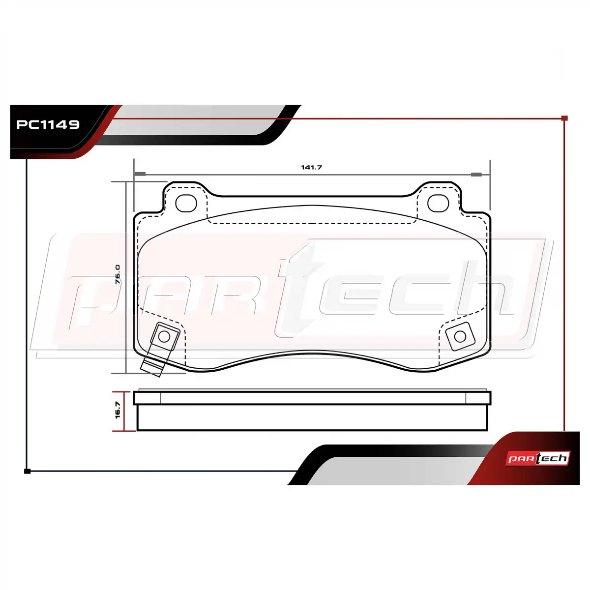 Pastillas de Frenos PC1149K · PARTECH