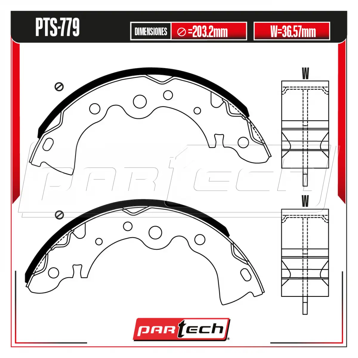 Zapatas para Freno de Tambor PTS-779 · PARTECH